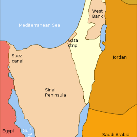 Map of the Six Day War, 1967