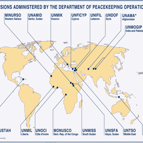 U.N. peacekeeping missions as of July 2011.