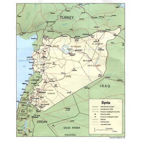 Current map of Syria