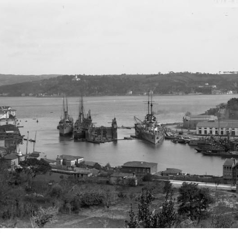 The German warship Goeben in the Bosporus before 1917