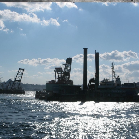 Construction on the tunnel project under the Bosporus, Marmaray