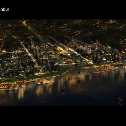 A rendition of Canal Istanbul presented by Turkey's governing Justice and Development Party