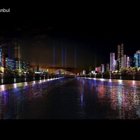 A rendition of Canal Istanbul as presented by Turkey's governing Justice and Development Party