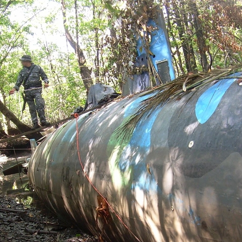 A submarine for smuggling drugs that was seized in Ecuador in 2010 near the Colombia border