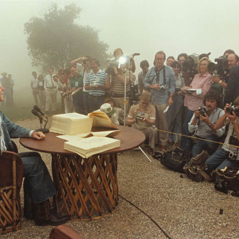 Reagan signs the Economic Recovery Tax Act of 1981 at his California ranch