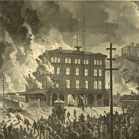 The Great Railroad Strike of 1877, which Rutherford B. Hayes ended by sending in federal troops.