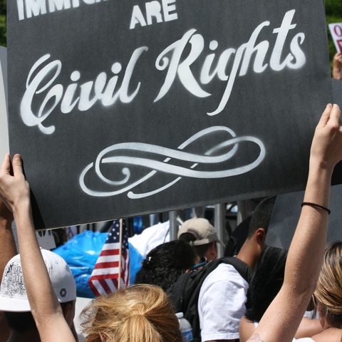 Protesters against Arizona's strict law on illegal immigration