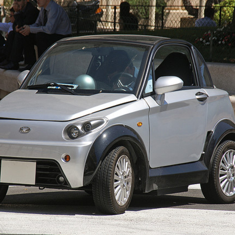 A modern electric car in France