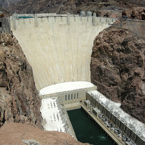 The Hoover Dam when completed in 1936 was both the world's largest electric-power generating station and the world's largest concrete structure.