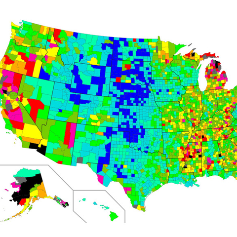 U.S. unemployment by county in 2008