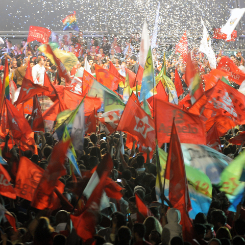 Celebrations following Dilma Rousseff's victory in Brazil's 2010 elections