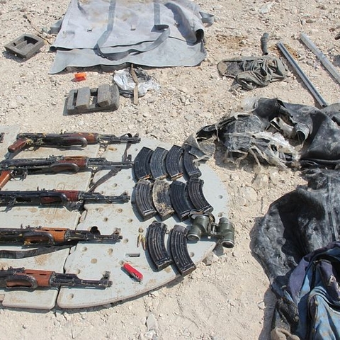 Weapons reportedly found on a Palestinian boat by the Israel Defense Forces in 2011