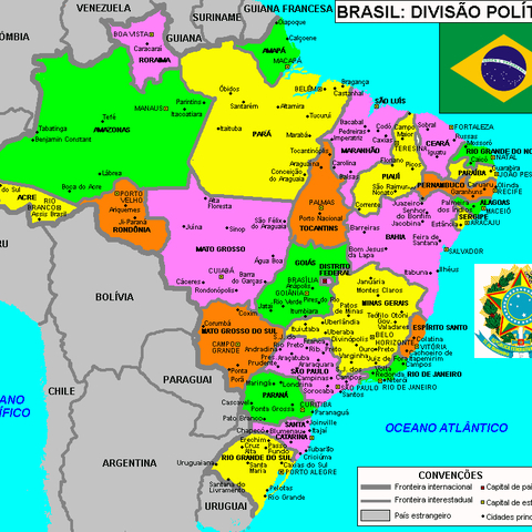 A political map of Brazil (In Portuguese).