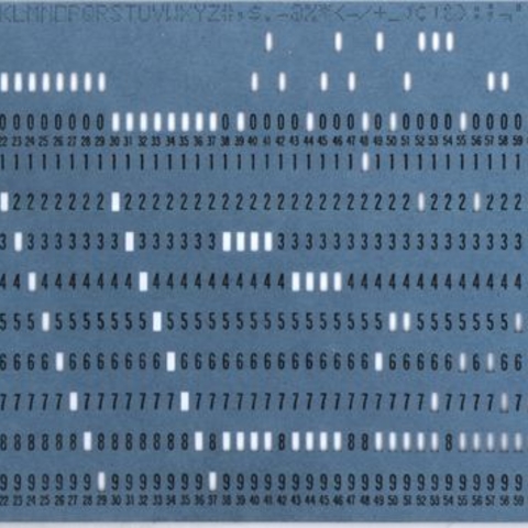 A punch card: a postwar symbol of people's reduction to automatons
