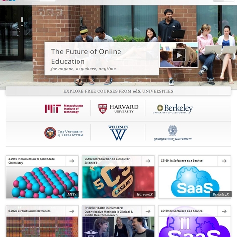 Screen shot of the open courseware project edX