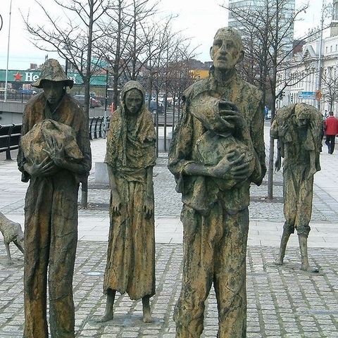 A memorial to the Irish Great Famine in Dublin