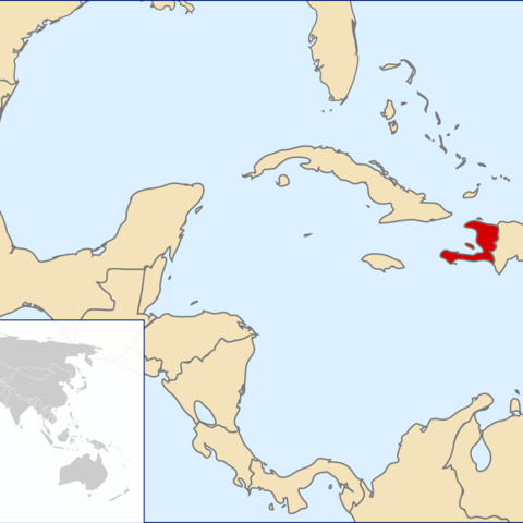 A location map for Haiti