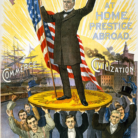 William McKinley's 1900 presidential campaign advocating the gold standard