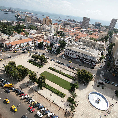 The Place de l’Indépendance in Dakar, Senegal