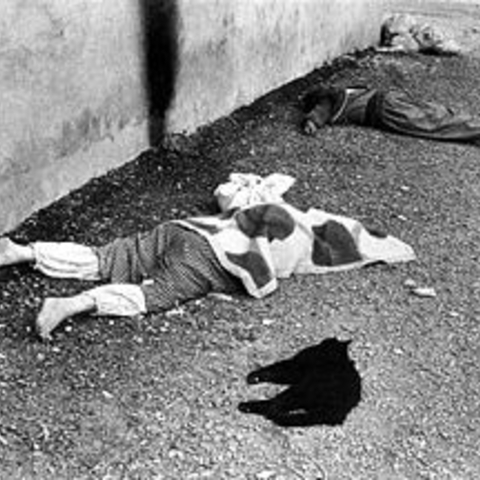 A street in Kurdish Halabja after Saddam Hussein's chemical attack there in 1988