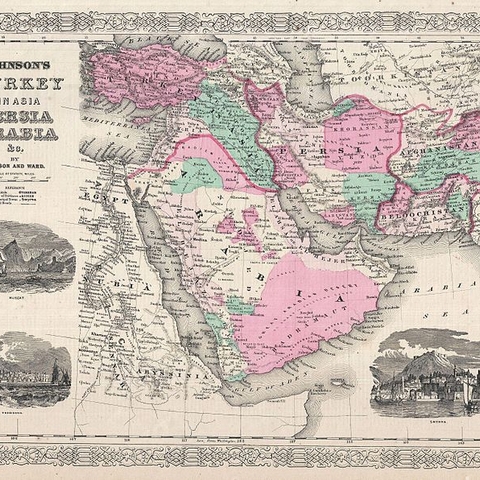 Map of the Middle East in 1866
