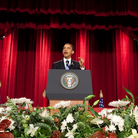 U.S. President Barack Obama's speech at Cairo University on 2 June 2009, in which he called for “a new beginning” in relations between the United States and the peoples of the Middle East
