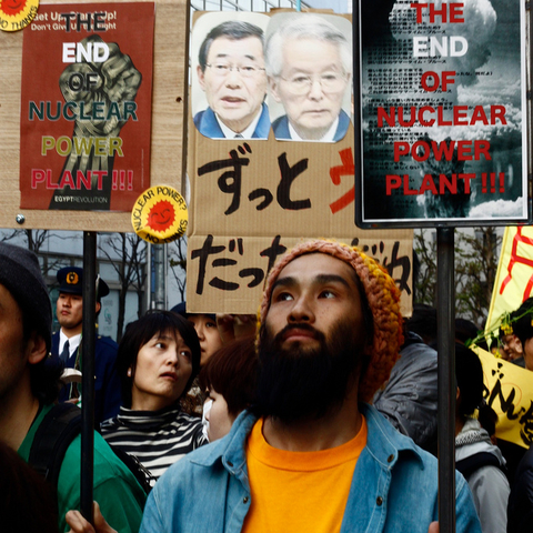 A Japanese anti-nuclear protest in April 2011