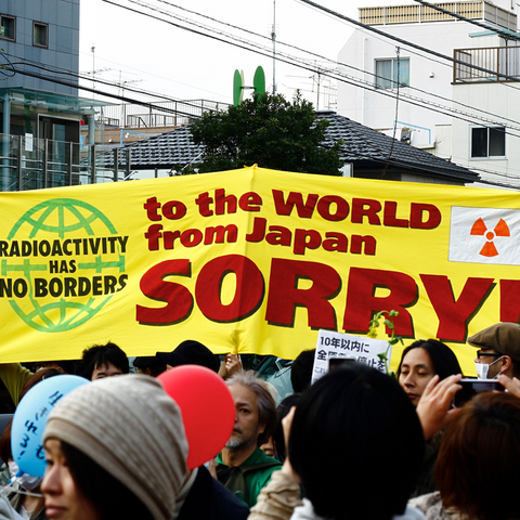 A Japanese anti-nuclear protest in April 2011