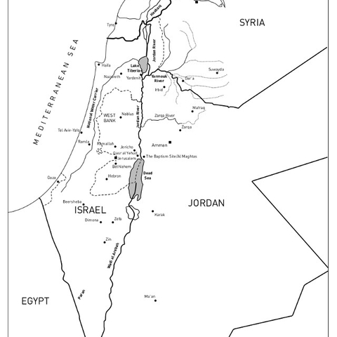 Map of the Jordan River.