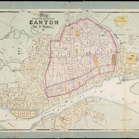 A map of Canton in 1860.