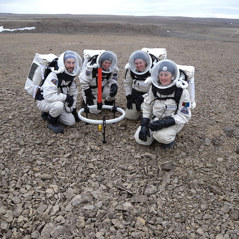 The Flashline Mars Arctic Research Station crew.