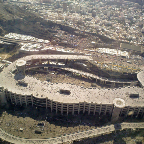 View from above of the Jamarat Bridge, 2009.