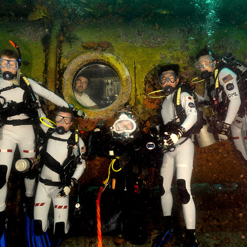 Crew members of NASA Extreme Environment Mission Operations.