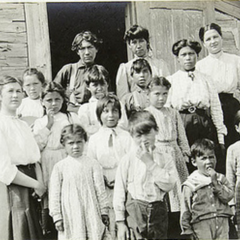 An Indian Day School at Bear Island.