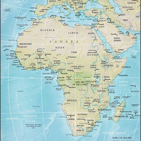 Current political map of Africa.