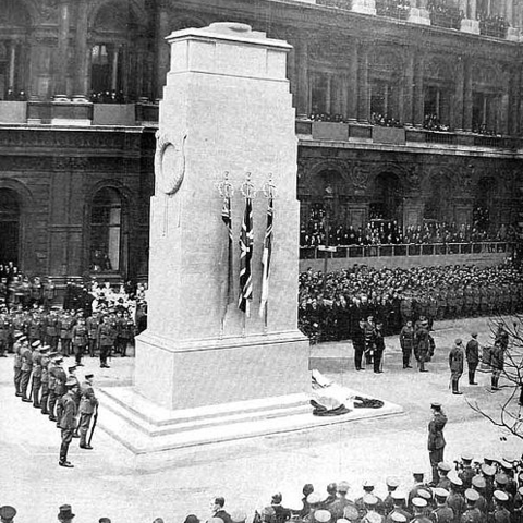 The unveiling of the Whitehall Cenotaph.