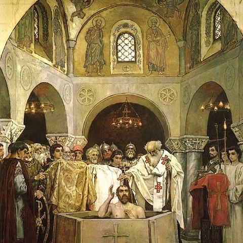 The baptism of the Grand Prince Vladimir.