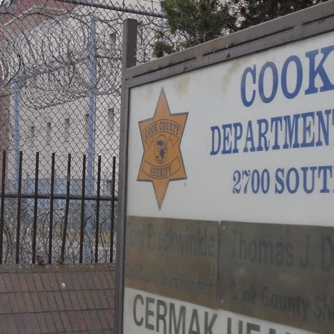 The entrance to Cook County Jail in Chicago, IL.