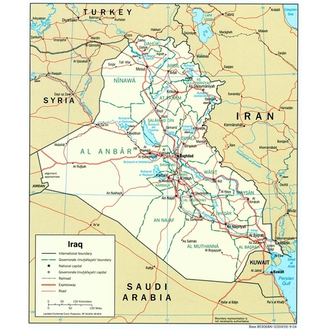 Current map of Iraq