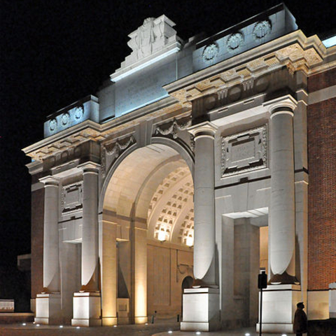 The Menin Gate Memorial to the Missing in Ypres, Belgium.