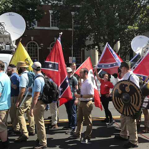 Protesters at the Unite the Right rally in Charlottesville.