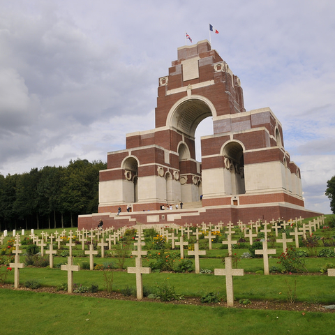 The Thiepval Memorial to the Missing of the Somme in France.