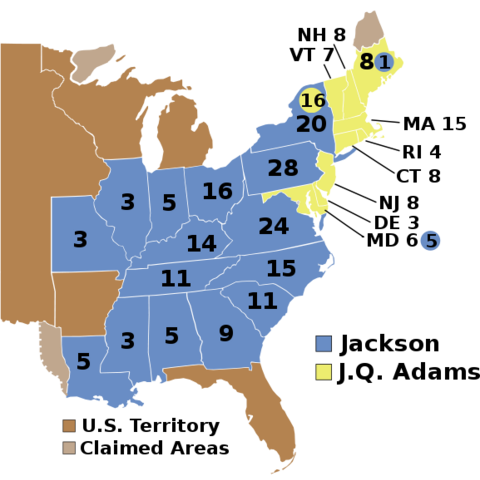 Results of the U.S. presidential election of 1828.