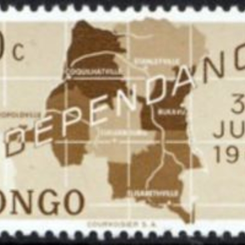 A stamp commemorating the Democratic Republic of the Congo’s independence.
