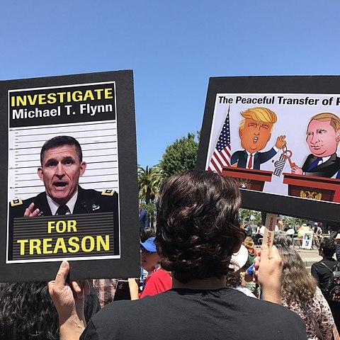 A 2017 protest march in San Francisco calling for President Trump’s impeachment.