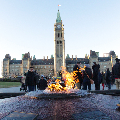 The Centennial Flame on Parliament Hill in Ottawa.