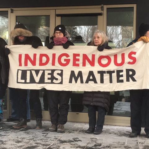 A 2018 rally in Saskatchewan calling for justice for Colten Boushie.