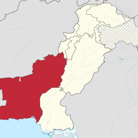 Location of Balochistan in Pakistan