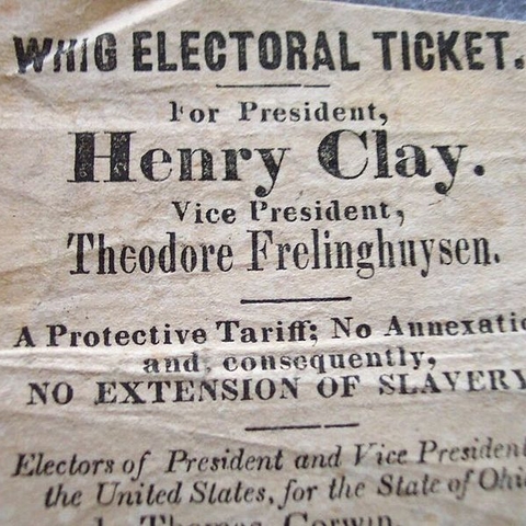 A handbill for Whig candidate Henry Clay in 1844.