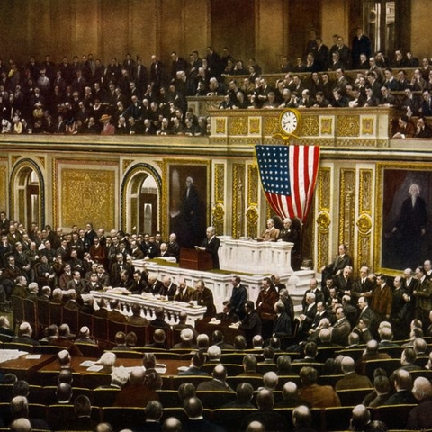 Wilson Addresses Congress in 1917